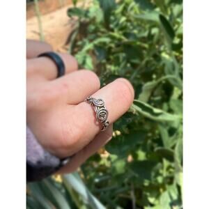 Hand Crafted Sterling Ring Opal Size 6.5 US